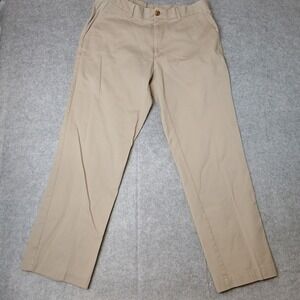 AXIST Chino Pants Mens 34x32 Tan Khaki Flat Front Straight Leg Cotton Blend